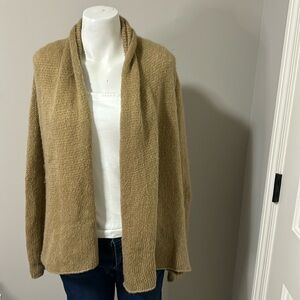 Wooden Ships Paola Buendia Tan Sweater Cardigan Mohair Wool Sz XS/S